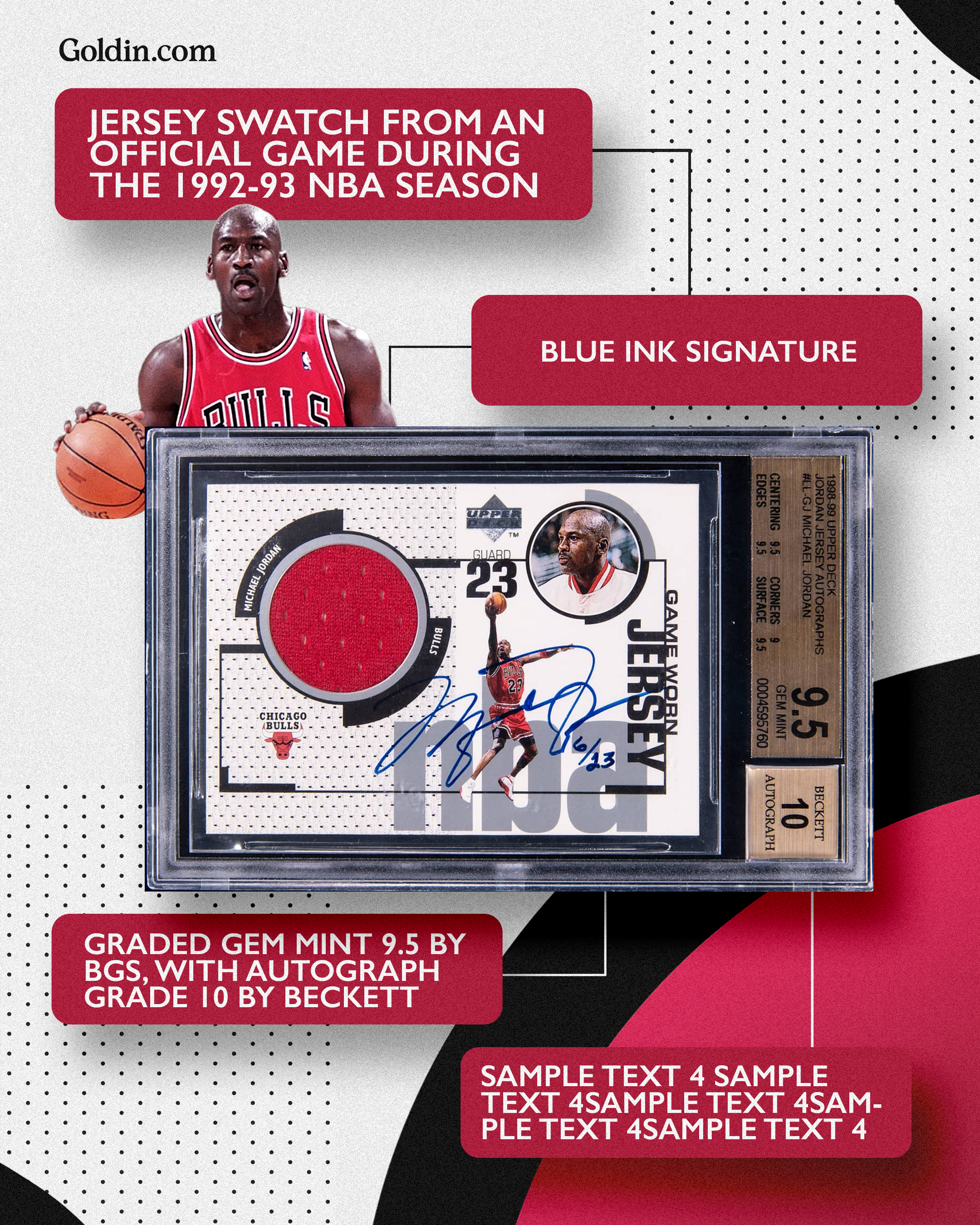Michael Jordan graded card auction promotional graphic
