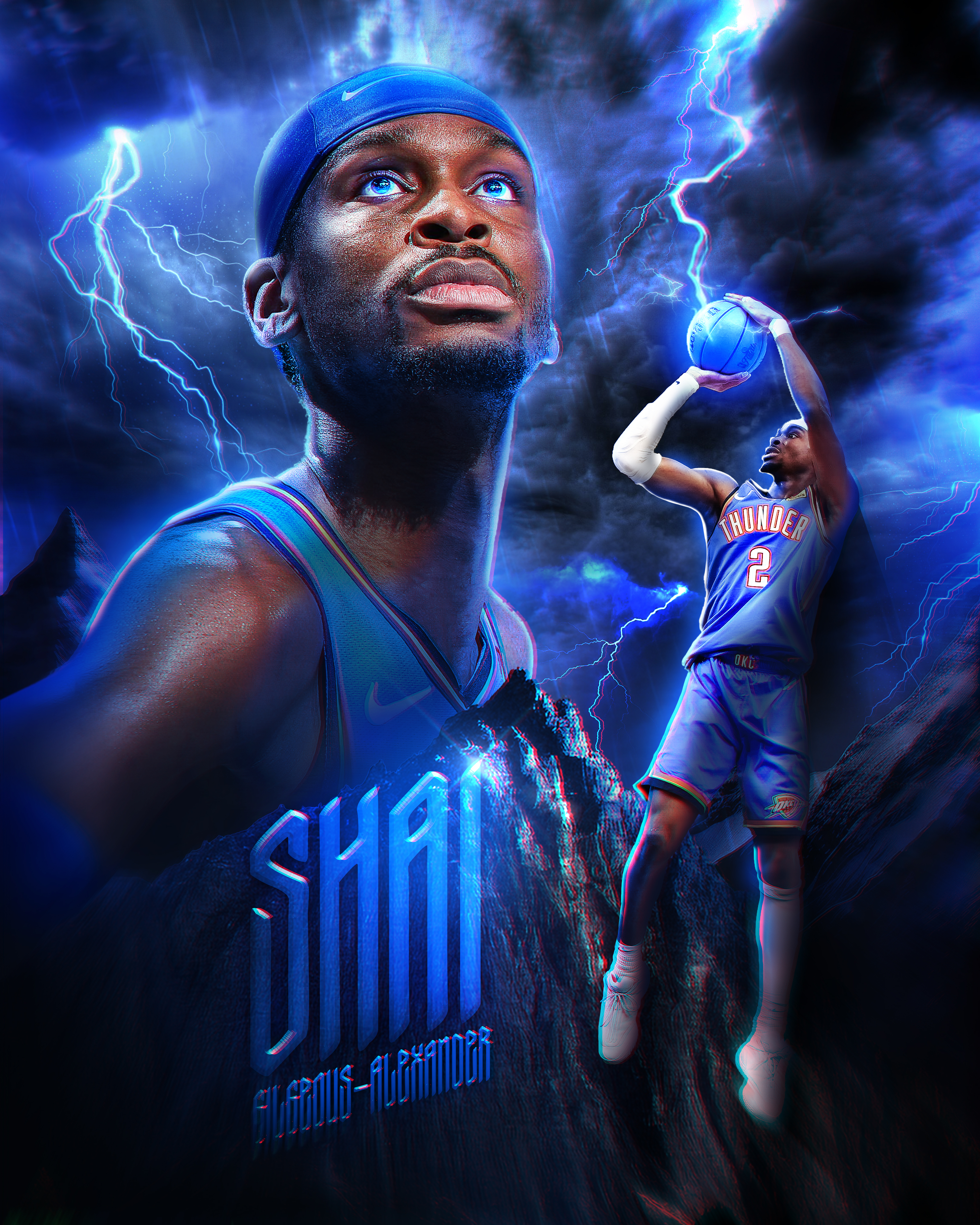 Shai Gilgeous-Alexander Thunder sports poster
